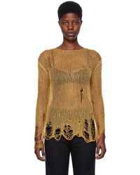 R13 - Gold Distressed Sweater - Lyst