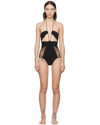 Nensi Dojaka Cut-out Halterneck Swimsuit in Black Womens Beachwear and swimwear outfits Nensi Dojaka Beachwear and swimwear outfits Save 5% 