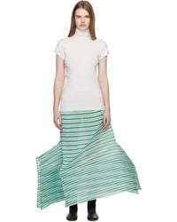 Issey Miyake - Generic Stripes Machine Pleats Midi Skirt - Lyst