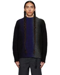 Sacai - Black & Khaki Tie-dye Sweater - Lyst