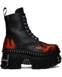 Vetements - Black New Rock Edition Flame Combat Boots - Lyst
