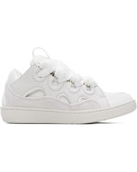 Lanvin - Baskets Curb Blanches - Lyst