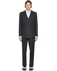 Burberry Grey Pinstripe English Suit - Gray