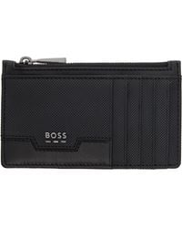BOSS - Textured Faux-Leather Card Holder - Lyst