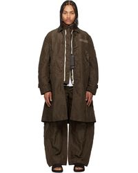 Sacai - Khaki Treated Nylon Twill Coat - Lyst