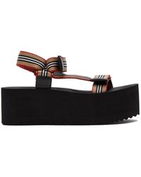 Burberry Beige Icon Stripe Sandals - Multicolour
