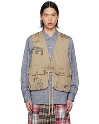 Engineered Garments - Khaki Graffiti Vest - Lyst