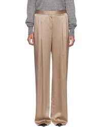 Tom Ford - Peach-Feel Silk Satin Double Pleat Trousers - Lyst