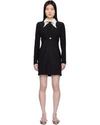 Versace - Contrast-Collar Silk Crêpe Minidress - Lyst