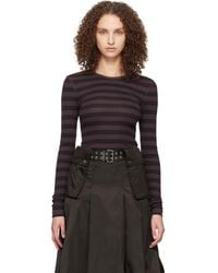 Ganni - Stripe Rib Longsleeve T-Shirt - Lyst