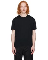 Brioni - T-shirt noir en coton mercerisé - Lyst