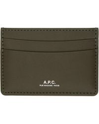 A.P.C. - Khaki André Card Holder - Lyst