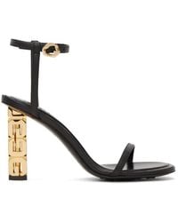 Givenchy - Sandales à talon bottier noires à ferrure à logo - Lyst