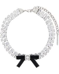 ShuShu/Tong - Ssense限定 Yvminエディション シルバー Rubber Bow Gemstone チョーカー - Lyst