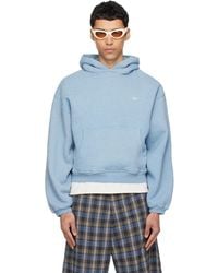 ERL - Pull À Capuche Heathered Bleu - Lyst
