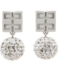 Givenchy - Boucles D'Oreilles Argentées À Logo 4G Et À Cristaux - Lyst