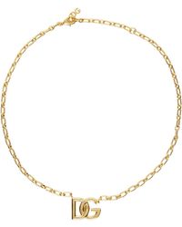Dolce & Gabbana Gold Logo Necklace - Metallic