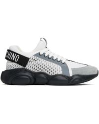 Moschino - White & Gray Teddy Strap Sneakers - Lyst