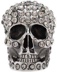 Alexander McQueen - Silver Pavé Skull Single Earring - Lyst