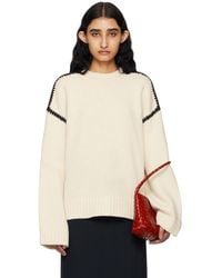 TOTEME - Whipstitch-Trimmed Wool-Blend Jumper - Lyst