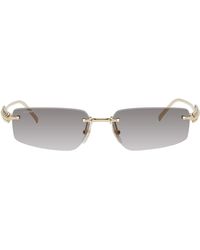 Cartier - Lunettes De Soleil Dorées - Lyst