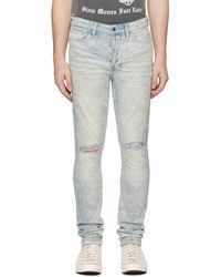 Ksubi - Embroidered Faded Distressed Denim Jeans - Lyst