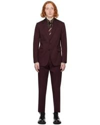 Dries Van Noten - Burgundy Soft Constructed Suit - Lyst