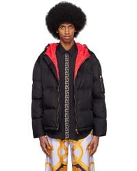 Versace - Black Quilted Down Jacket - Lyst
