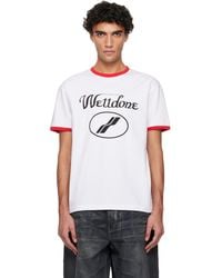 we11done - Cursive Logo Fitted Ringer T-Shirt - Lyst