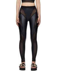 Versace - Black Cutout Tape leggings - Lyst
