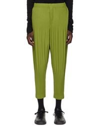 Homme Plissé Issey Miyake - Homme Plissé Issey Miyake Green Monthly Color December Trousers - Lyst
