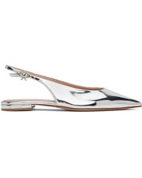 Gianvito Rossi - シルバー Robbie Sling 05 フラットシューズ - Lyst