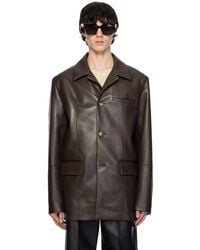 Nanushka - Brown Danick Regenerated Leather Jacket - Lyst