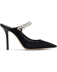 Jimmy Choo - Mules À Talon De 100 Mm Noires À Bride Bing Exclusives À Ssense - Lyst
