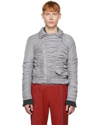 OPEN YY - Ssense Exclusive Ruched Bomber Jacket - Lyst