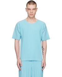 Homme Plissé Issey Miyake - Homme Plissé Issey Miyake Blue Color Pleats T-shirt - Lyst