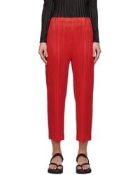 Pleats Please Issey Miyake - Red Thicker Bottoms 1 Trousers - Lyst