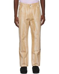 MSGM - Beige Tie-dye Denim Pants - Lyst