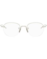 Thom Browne - Thom E Titanium Semi Rimless Oval Glasses - Lyst