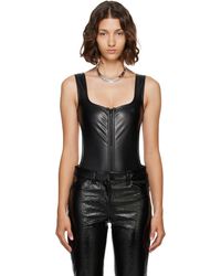 Courreges - Cut-Out Faux-Leather Bodysuit - Lyst