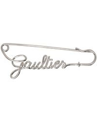 Jean Paul Gaultier - Broche argentée à logo - Lyst