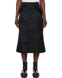 Sacai - ブラック ナイロンツイル ミディアムスカート - Lyst