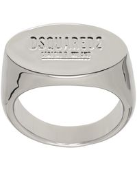 DSquared² - Silver D2 Tag Chain Ring - Lyst