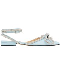 Mach & Mach - Blue Double Bow Ballerina Flats - Lyst