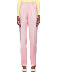 Bottega Veneta - Pink & White Printed Trousers - Lyst