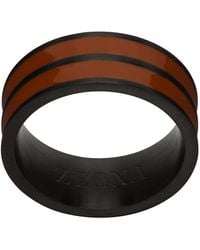 ZEGNA - Brown & Black Signifier Ring - Lyst