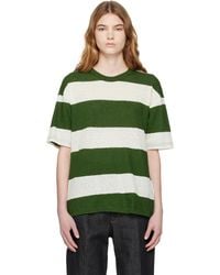 YMC - Off- Triple Stripe T-Shirt - Lyst