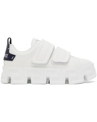Versace - White Greca Portico Strap Sneakers - Lyst