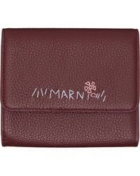 Marni - Burgundy Mending' Leather Flap Card Holder - Lyst