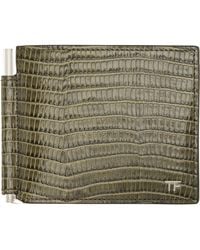 Tom Ford - Khaki T Line Money Clip Wallet - Lyst